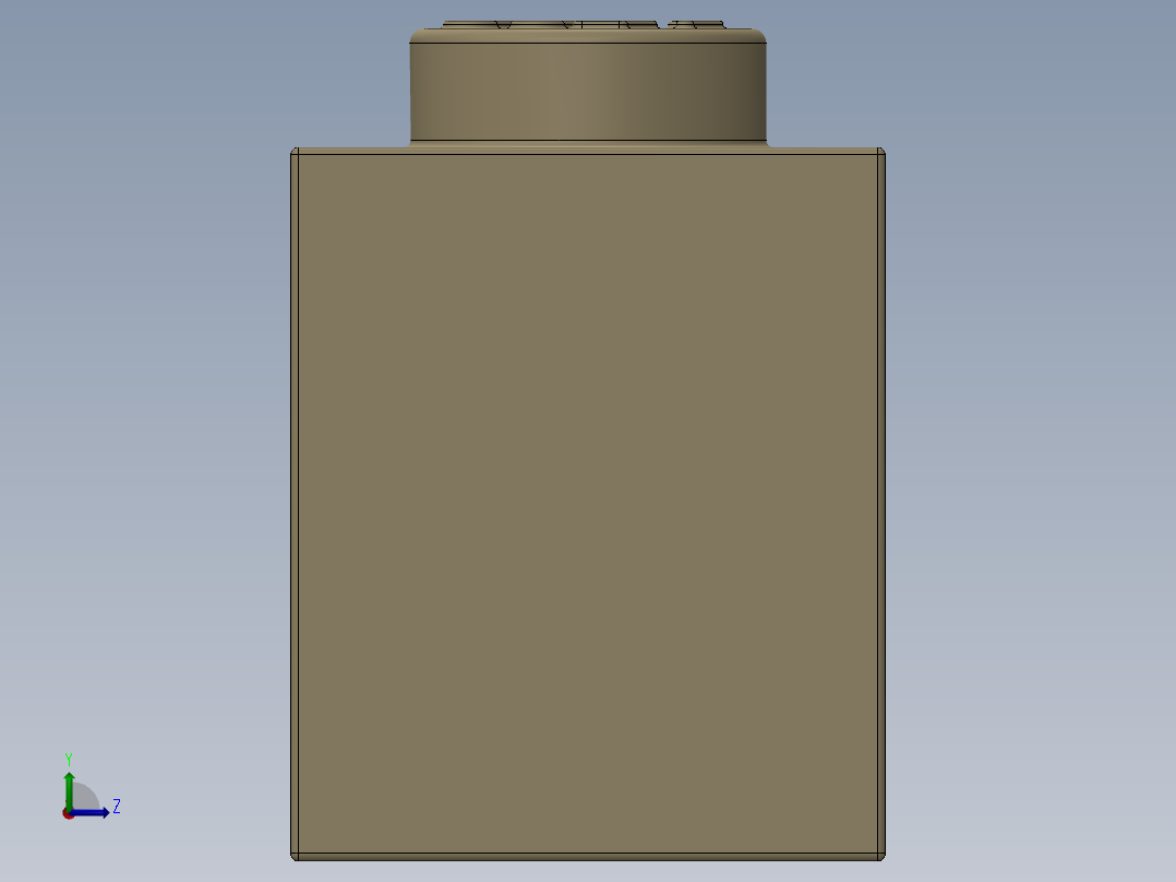 乐高套装 4421基本积木-4112982 - 3009 Brick Yellow - Tan Brick 1 x 6.SLDPRT左视图