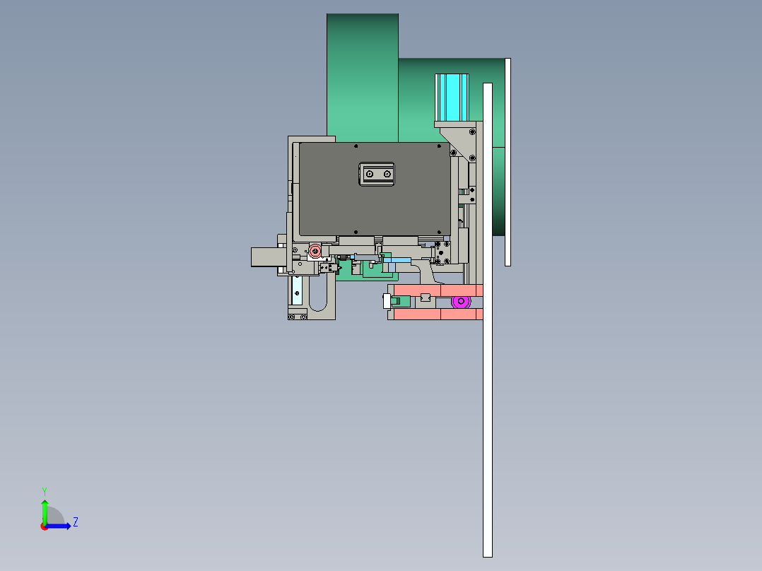 插pin裁切机、非标自动化插件机3D模型 (1)左视图