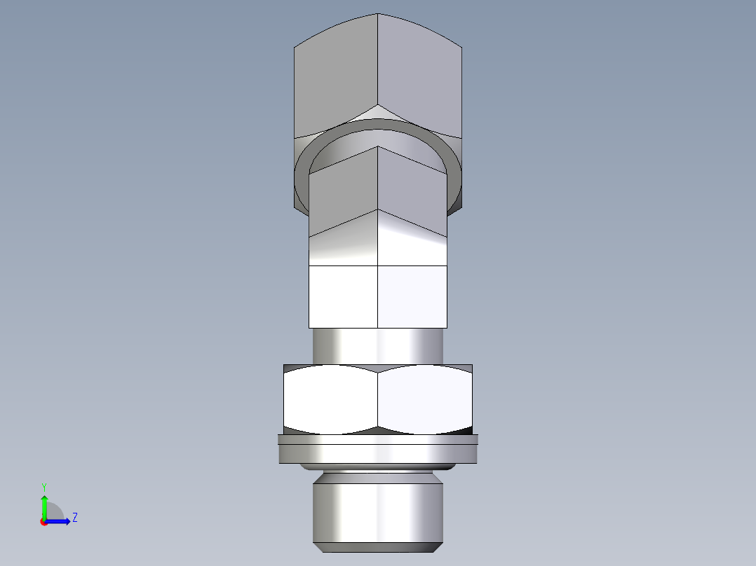 卡套式工业通用硬管接头EO_Adjustable_locknut_45_deg_elbow_VEE08ZLRCF左视图