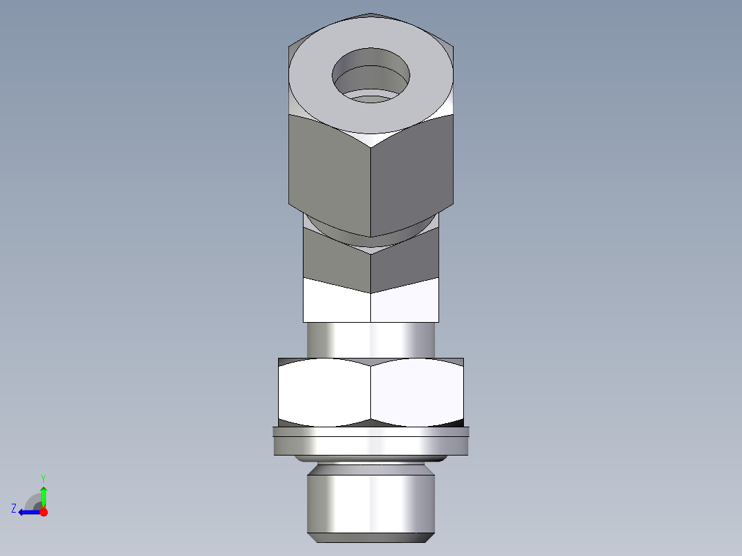 卡套式工业通用硬管接头EO_Adjustable_locknut_45_deg_elbow_VEE08ZLRCF右视图