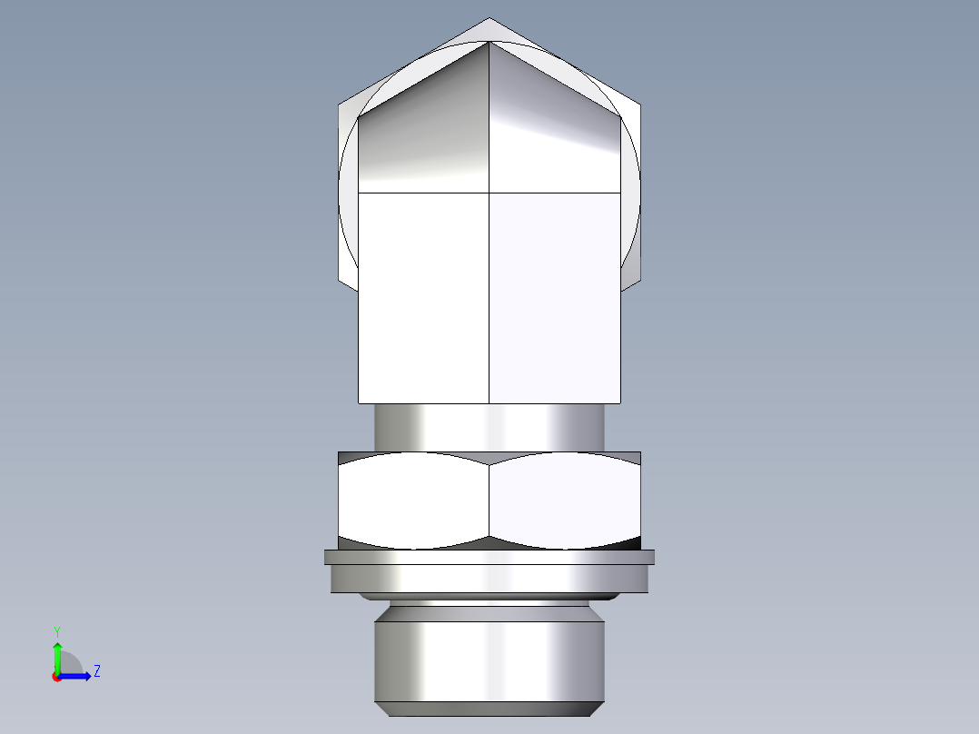 卡套式工业通用硬管接头EO_Adjustable_Locknut_elbow_WEE10SRCF左视图