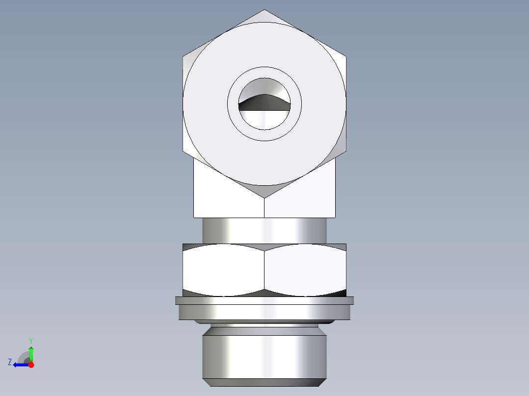 卡套式工业通用硬管接头EO_Adjustable_Locknut_elbow_WEE10SRCF右视图