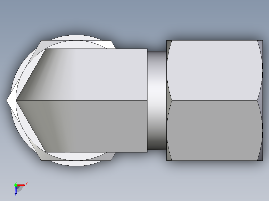 卡套式工业通用硬管接头EO_Adjustable_Locknut_elbow_WEE10SRCF俯视图