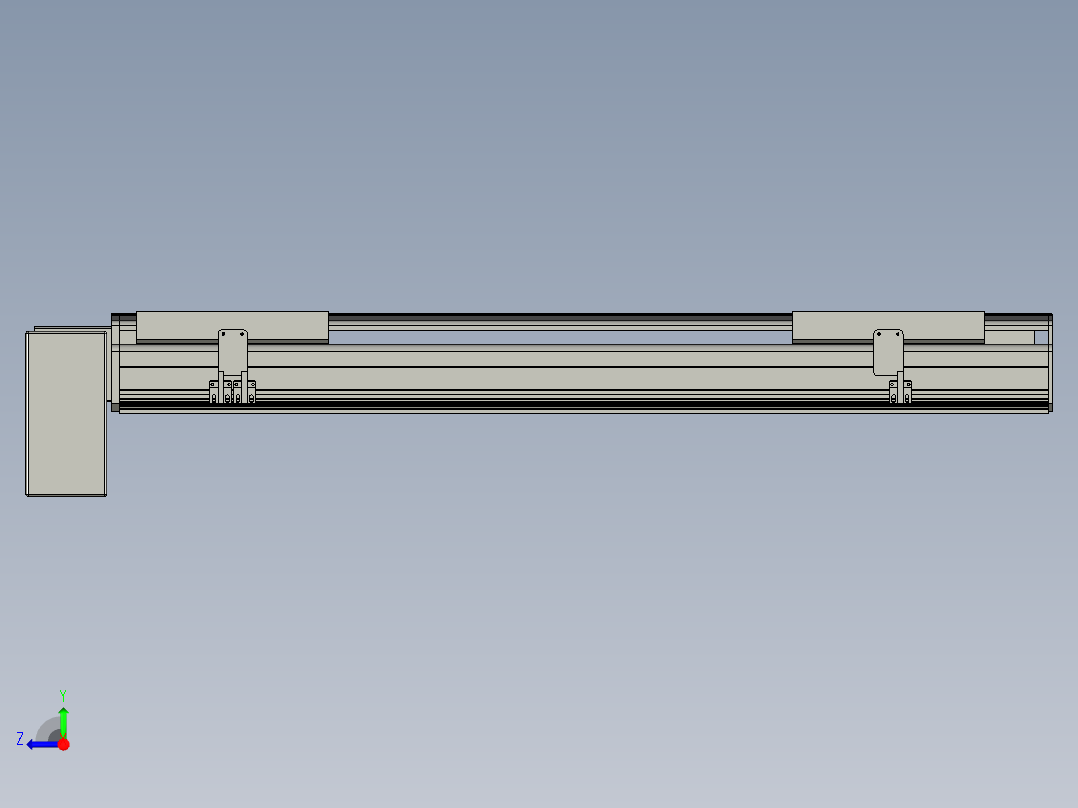 直线模组LHB21-L40-S750-RD设计图纸右视图
