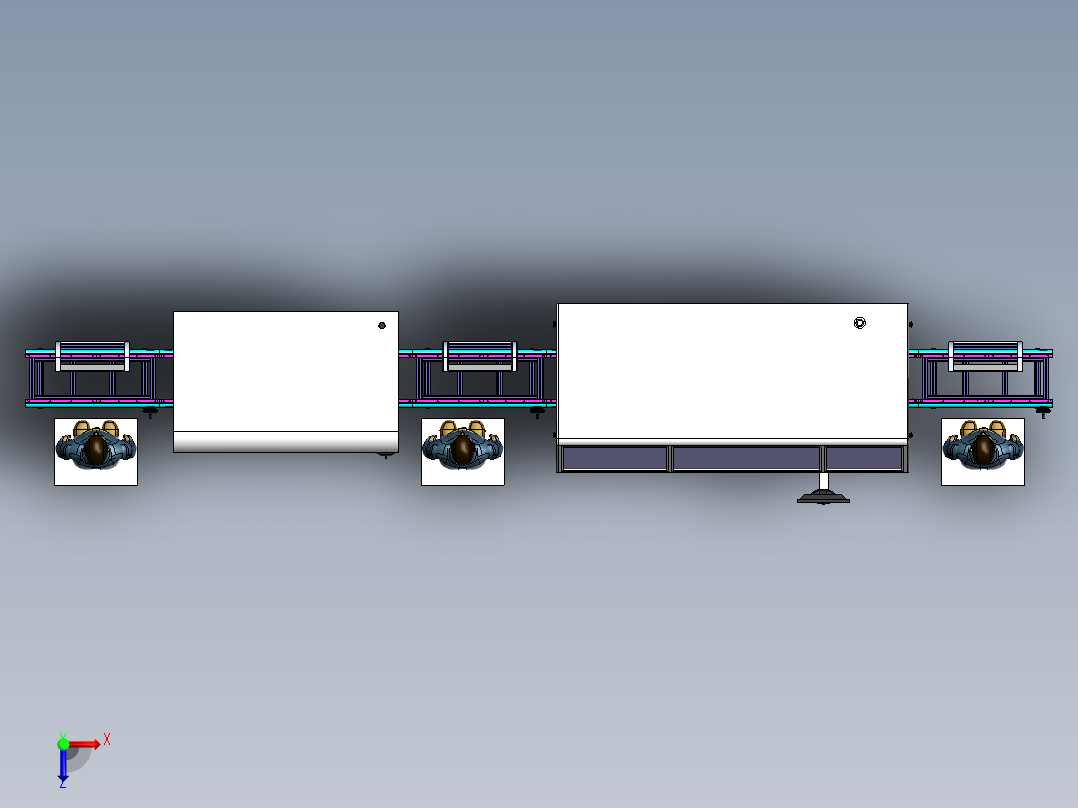 F822 SMT波峰焊生产线方案俯视图