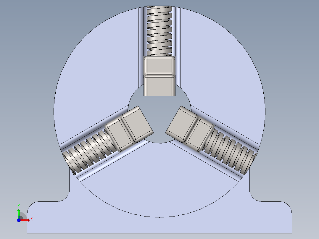 车床三爪卡盘前视图