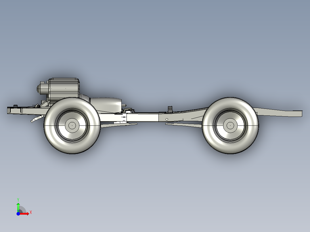 A650 in UAZ汽车底盘结构3D图纸 STEP格式前视图