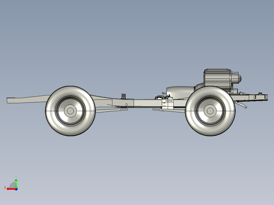 A650 in UAZ汽车底盘结构3D图纸 STEP格式后视图