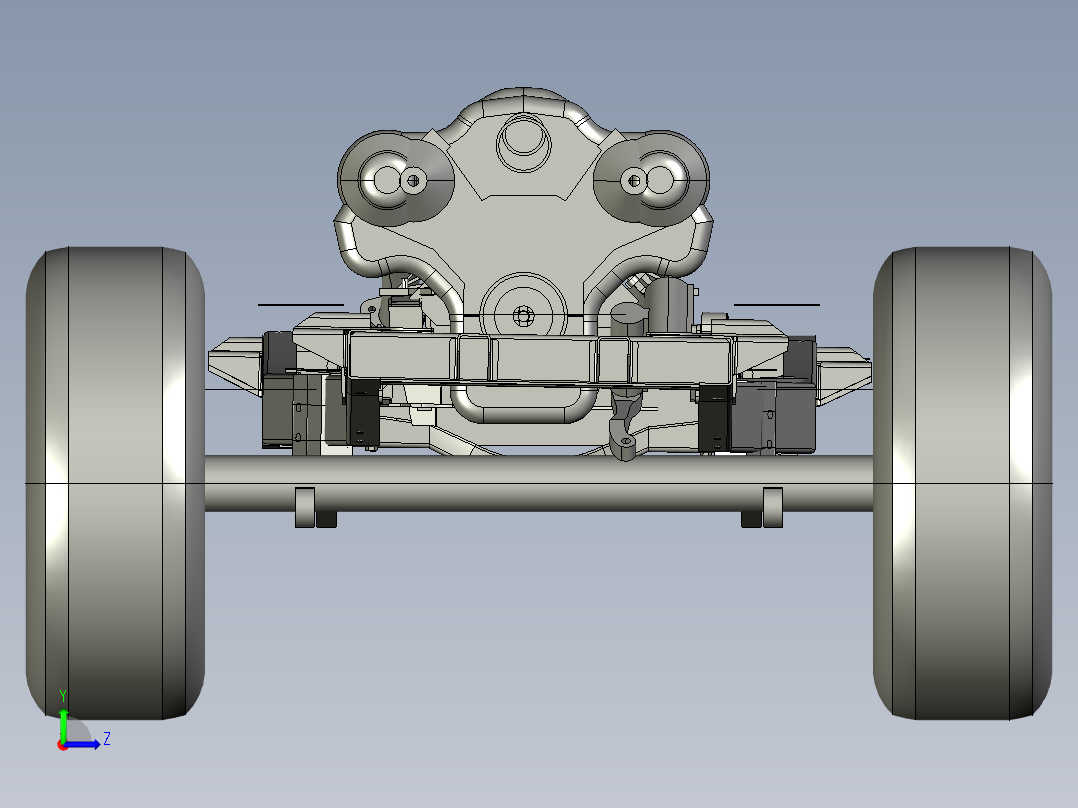 A650 in UAZ汽车底盘结构3D图纸 STEP格式左视图