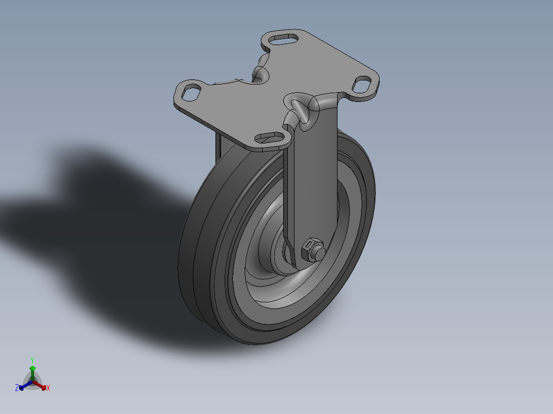科顺脚轮Colson-3_00608_449正等轴测图