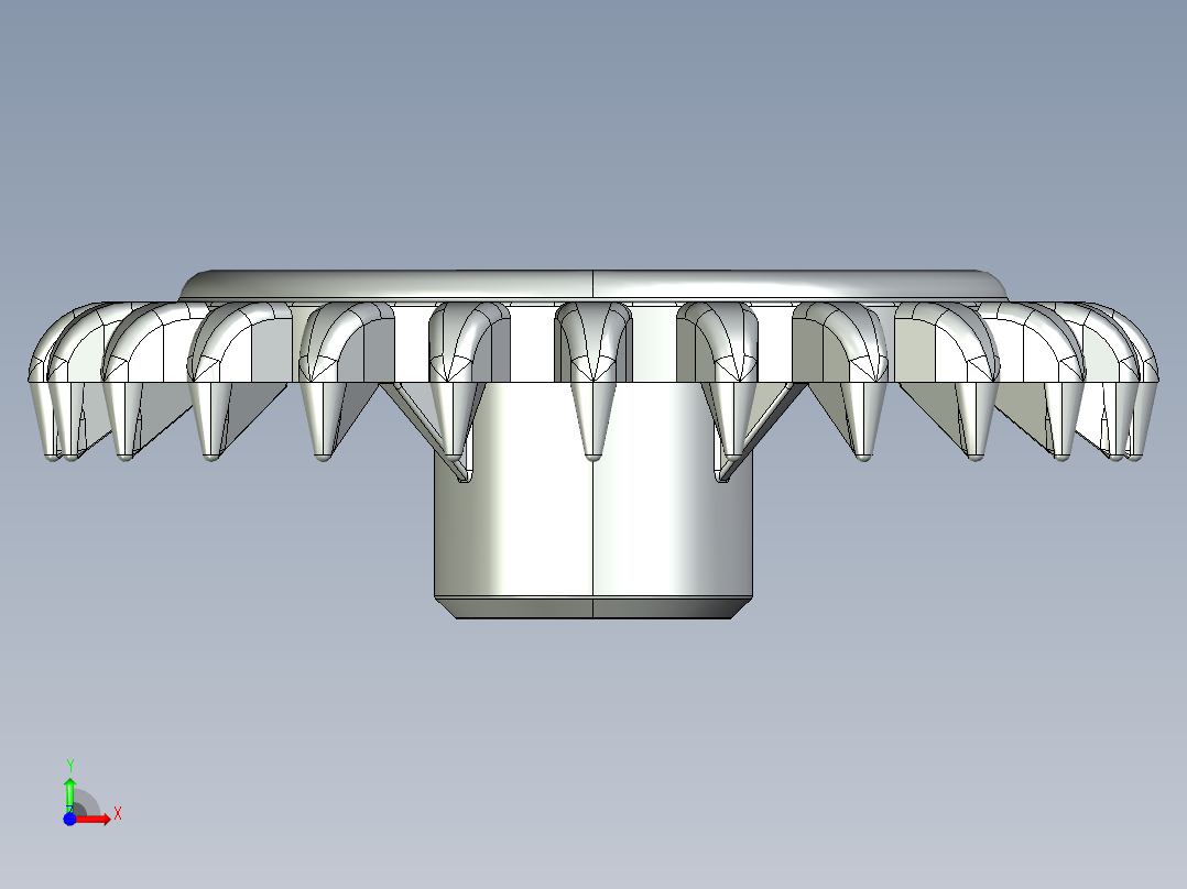 3650 OldGray Technic Gear 24 Tooth Crown Type III (x pattern).STEP前视图