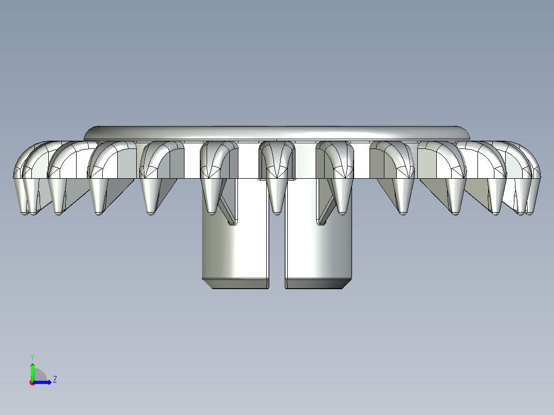 3650 OldGray Technic Gear 24 Tooth Crown Type III (x pattern).STEP左视图
