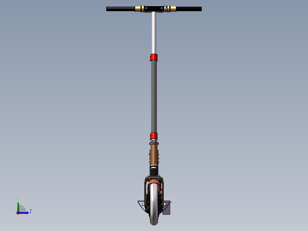 智能锂电滑板电动车左视图