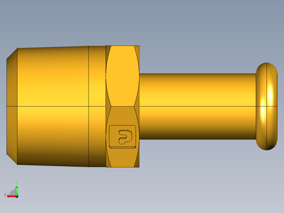 倒齿式工业管接头Beaded Hose Barb to male pipe 68HB-6-6后视图