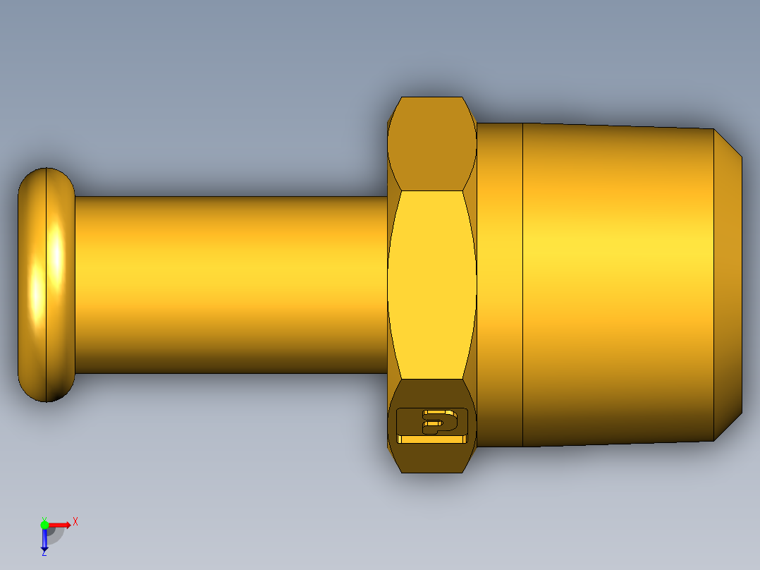 倒齿式工业管接头Beaded Hose Barb to male pipe 68HB-6-6俯视图