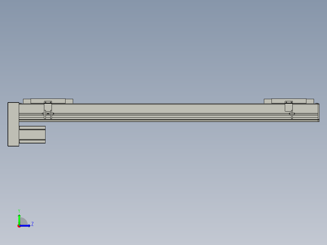 直线模组LHC17-S1100-D设计图纸左视图