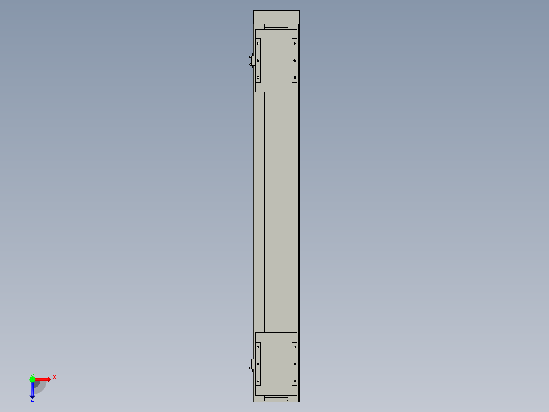 直线模组LHC17-S1100-D设计图纸俯视图