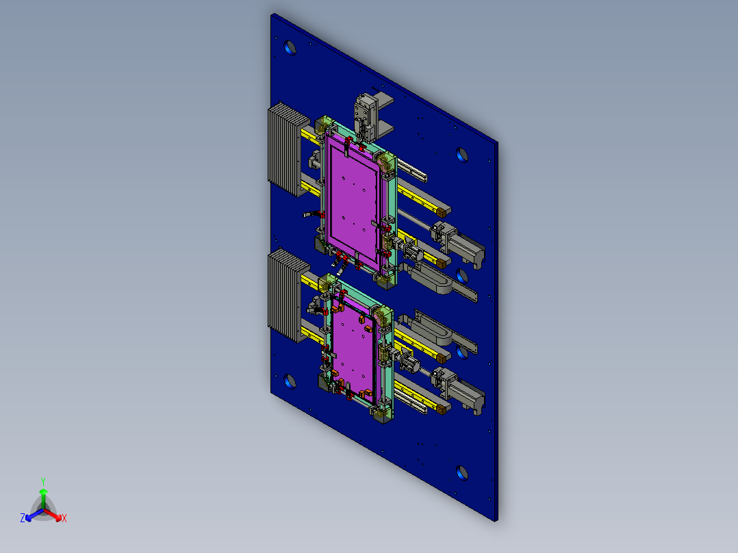 胶框自动涂胶机ProE正等轴测图