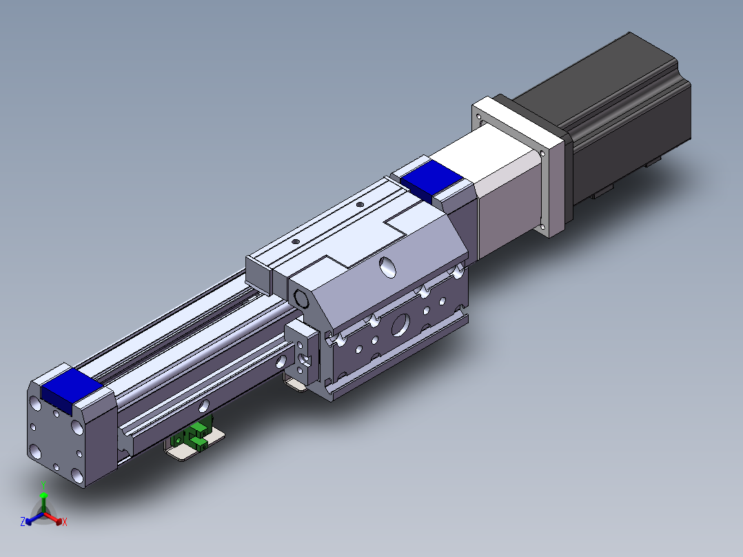 电动滑台模组SR45直连模型正等轴测图