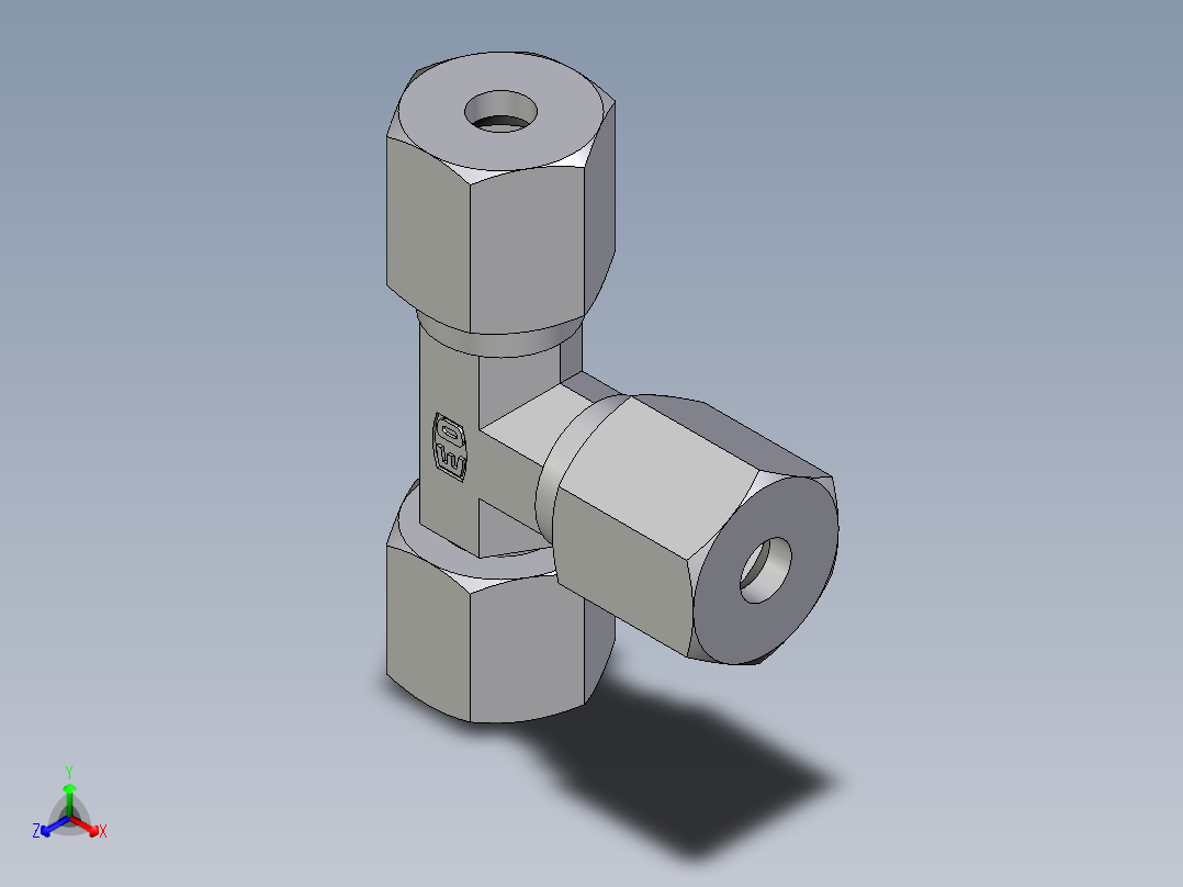 卡套式工业通用硬管接头EO_Swivel_nut_run_tee_EL06SCF