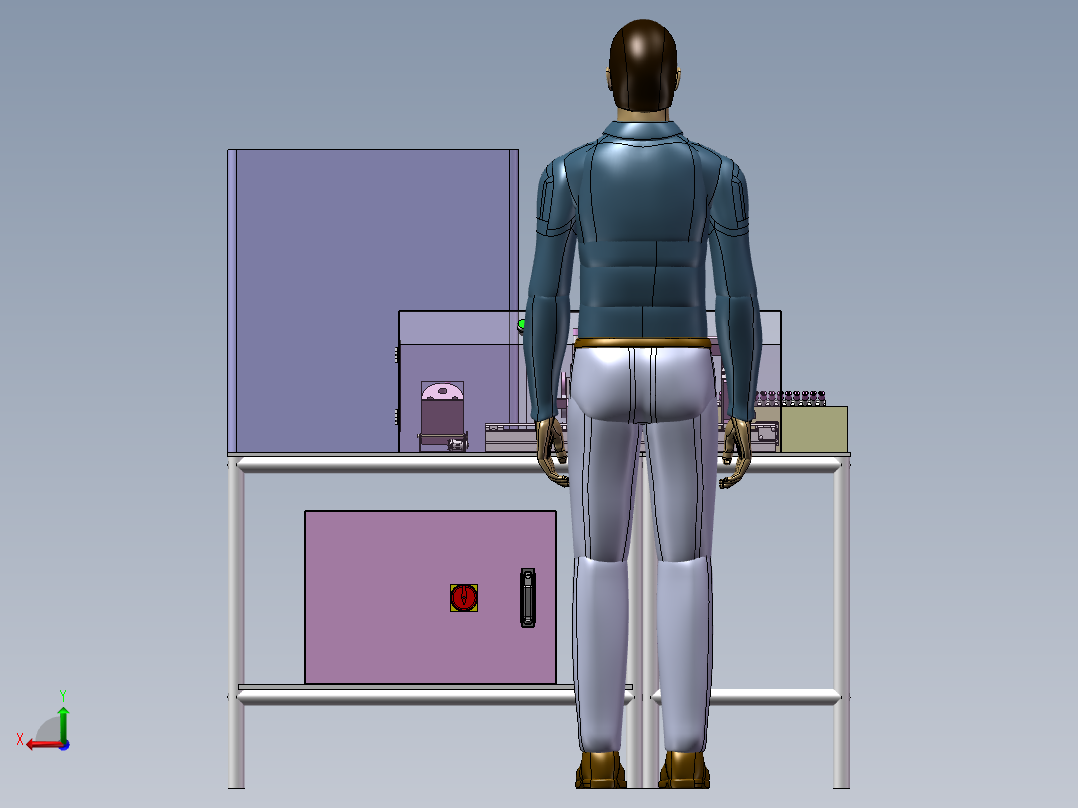 单试管上料检测装置3D数模图纸后视图