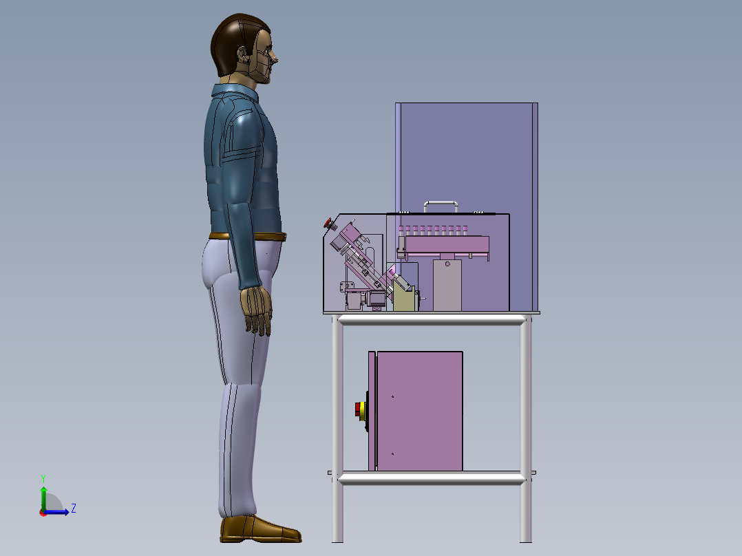 单试管上料检测装置3D数模图纸左视图