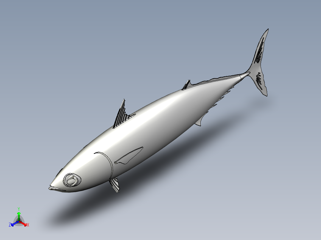 鲭鱼 金枪鱼正等轴测图