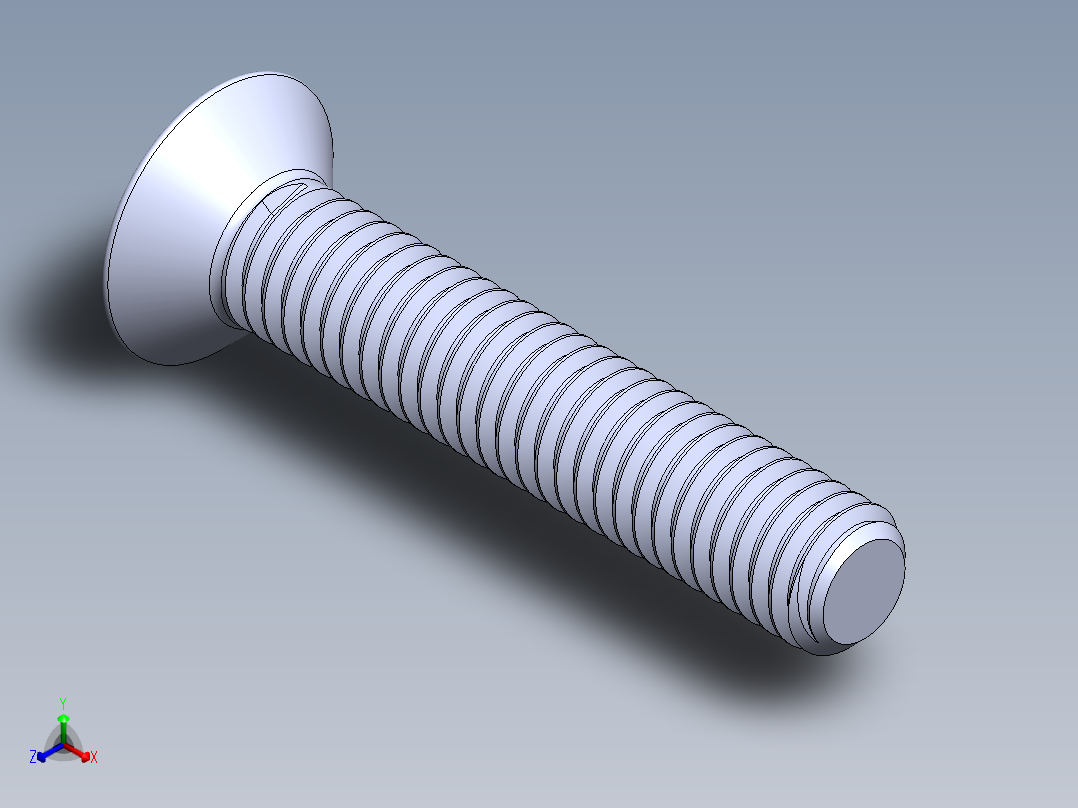 制沉头螺钉-M3_Countersunk_Screw_15.SLDPRT正等轴测图