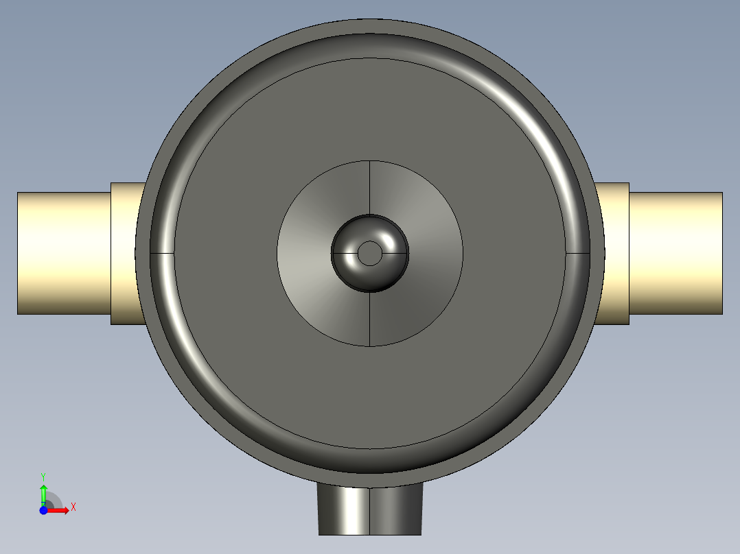 3DKDMCP DA 气动隔膜阀双作用，与男性的两端，公制系列PP-H前视图