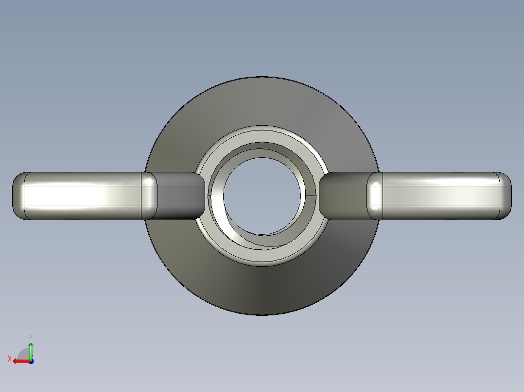 WING NUT 10-24 Thread size 27-64in Base Diameter.STEP后视图