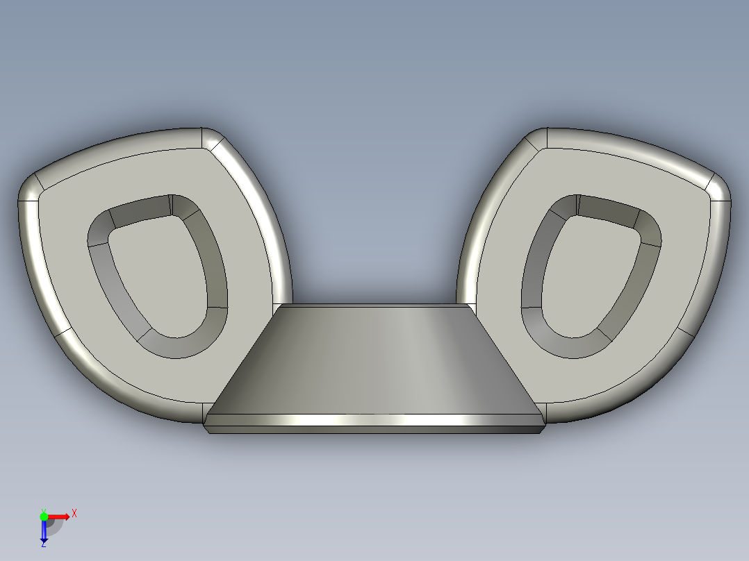 WING NUT 10-24 Thread size 27-64in Base Diameter.STEP俯视图