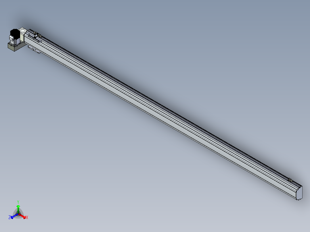 同步带滑台-半封闭B10H-L45-S2500-LU-P40-D3正等轴测图