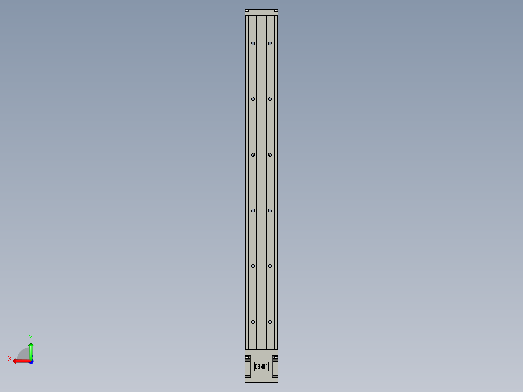 直线模组LHK60C-600A1-F0设计图纸后视图