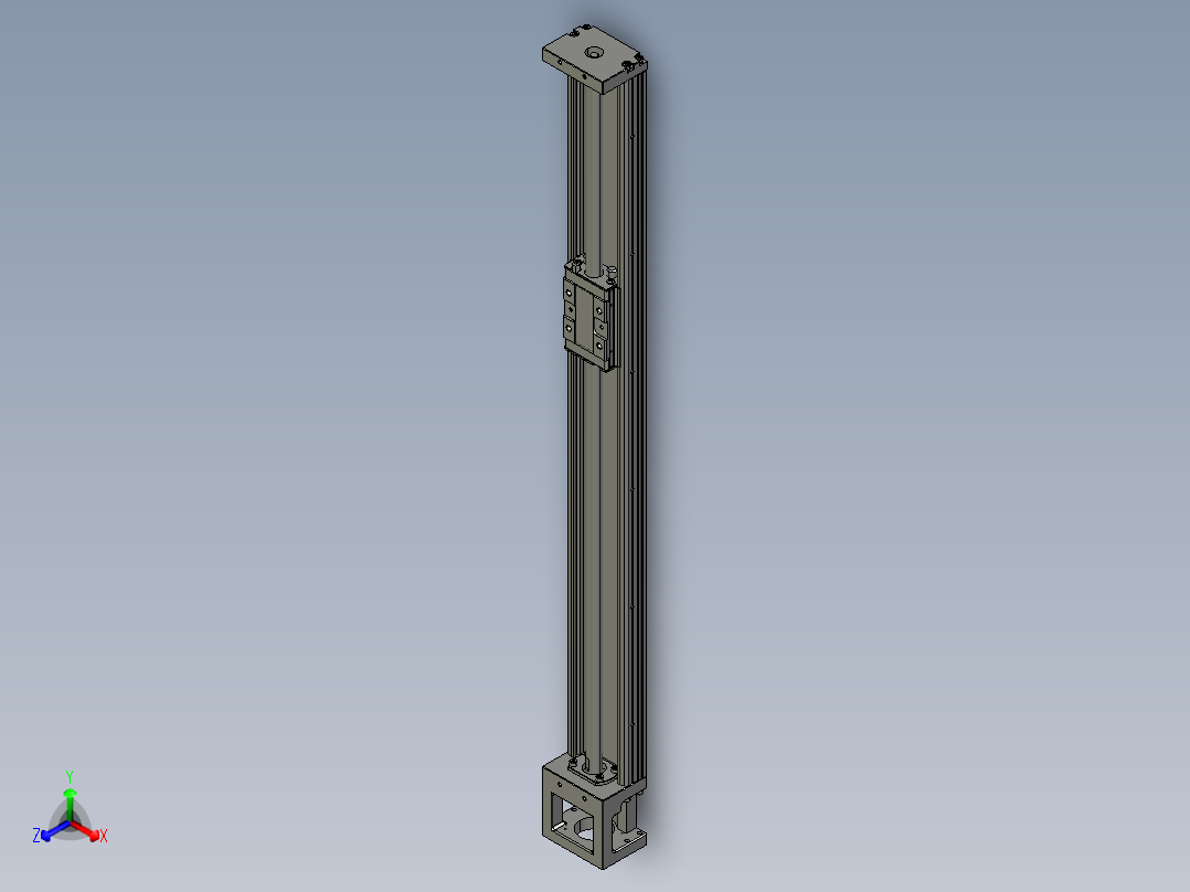 直线模组LHK60C-600A1-F0设计图纸正等轴测图