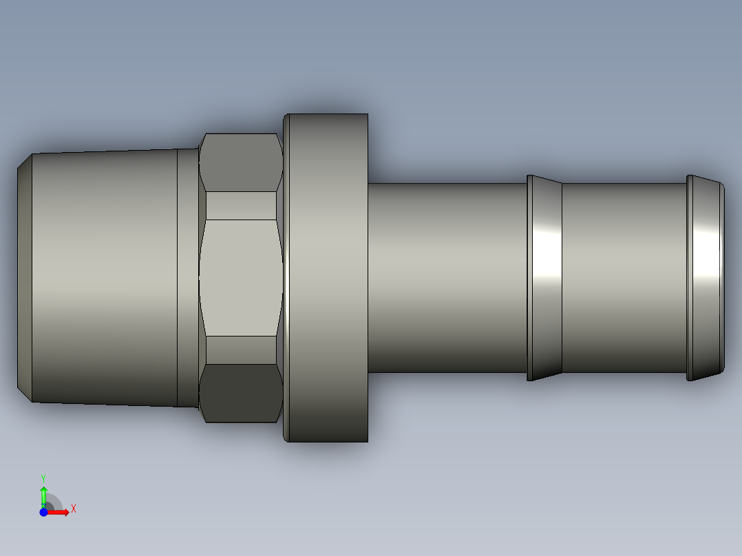 软管与硬管连接用工业通用接头0134_66_21前视图