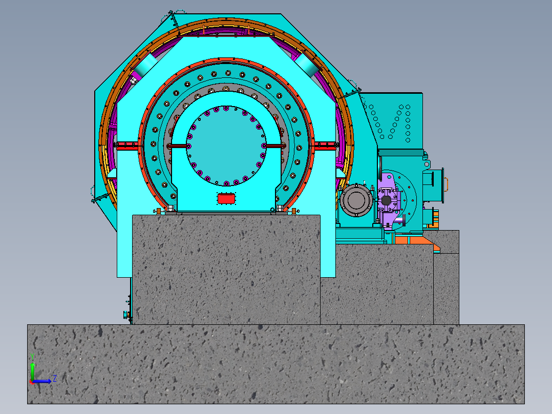 MBG2442棒磨机湿式球磨机sw18可编辑左视图