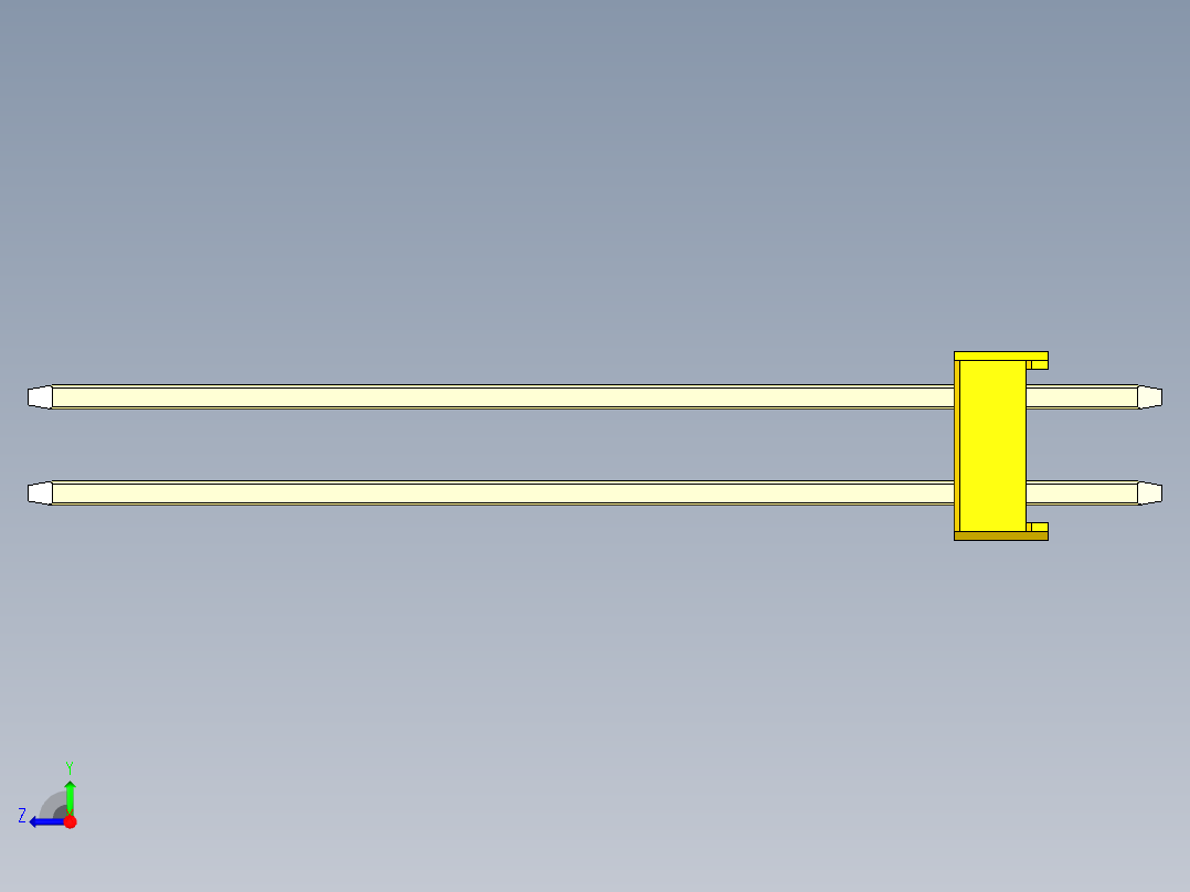 彩色公头100mil（2.54mm）系列-DS1021_yellow_2x15p_100mil_Type43_rev1.0右视图