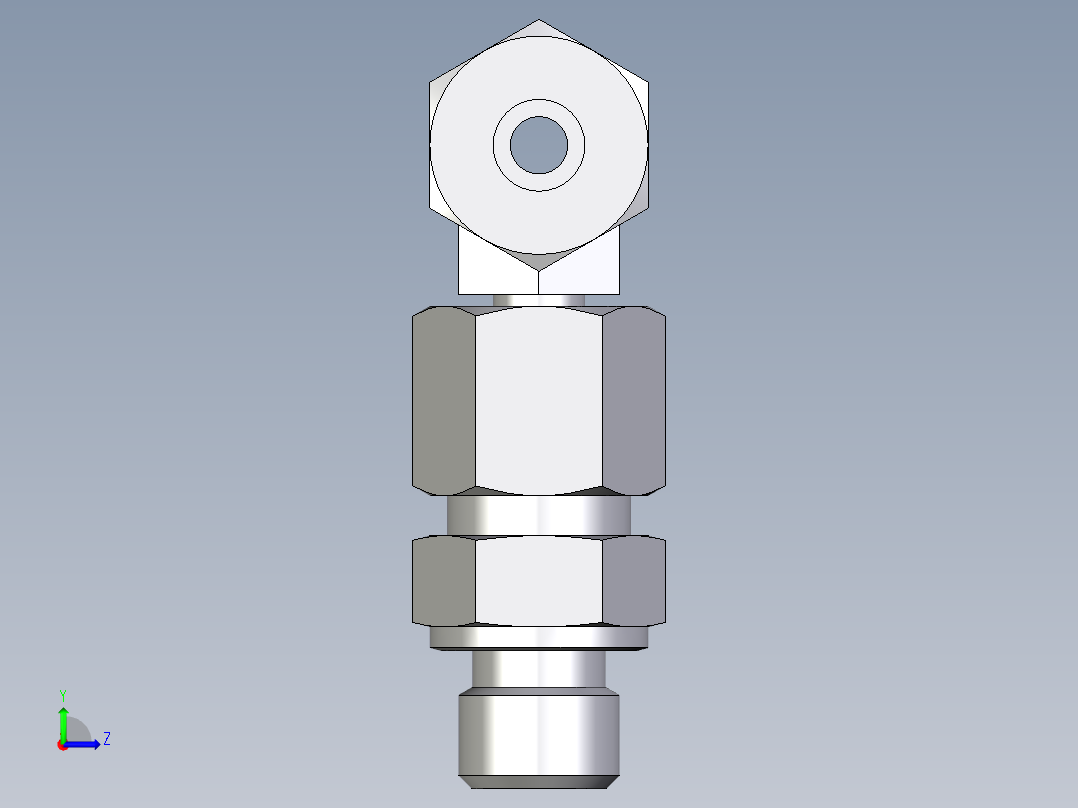 卡套式工业通用硬管接头EO_Assembled_adjustable_standpipe_branch_tee_EVT08SM71左视图