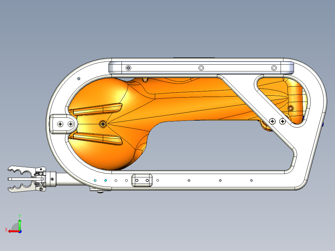Minisub迷你潜艇水下无人机3D数模图纸 STEP格式后视图