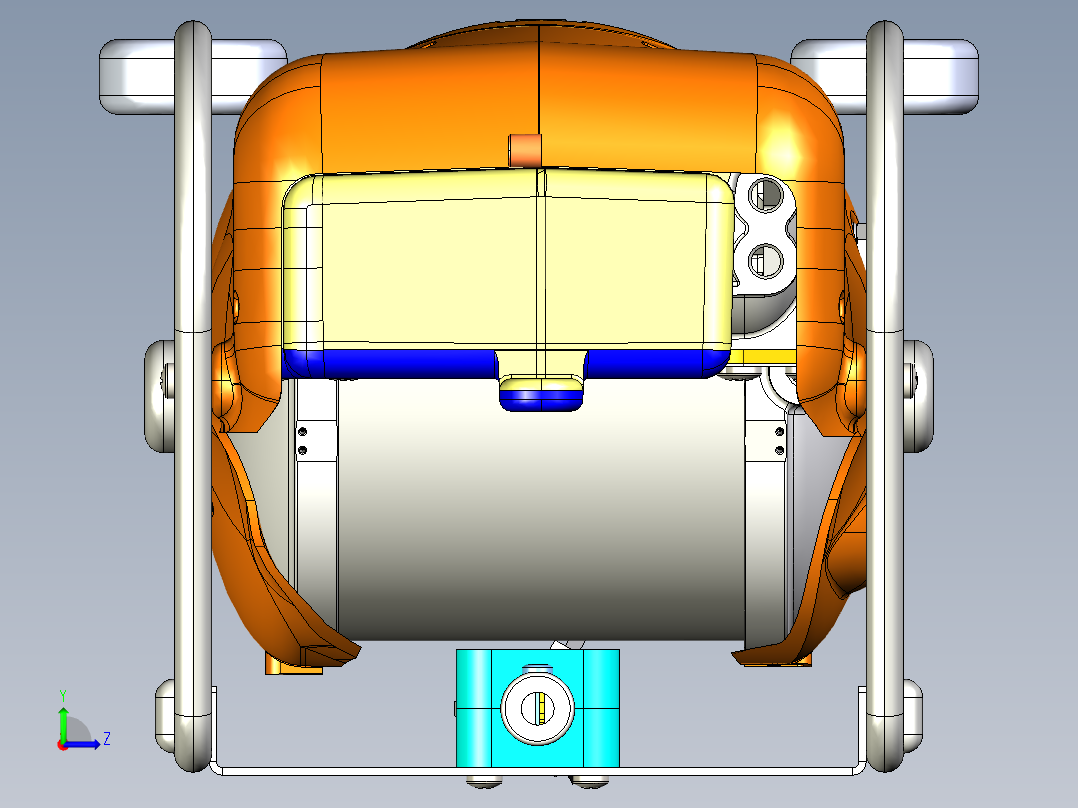 Minisub迷你潜艇水下无人机3D数模图纸 STEP格式左视图