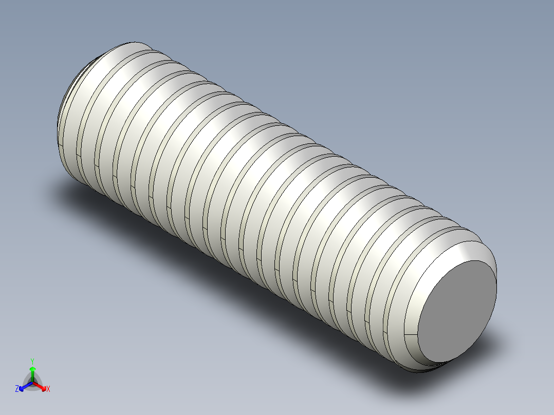 DIN 913-ISO 4026 固定螺钉-M3 L=10.STEP正等轴测图