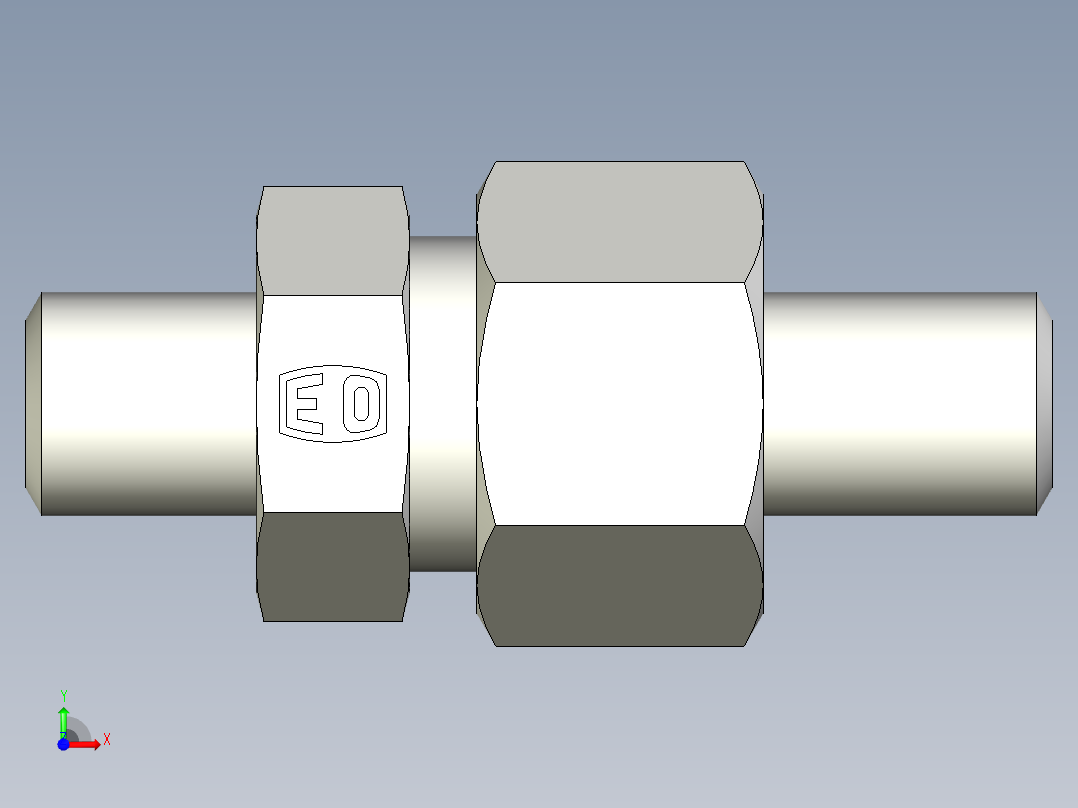 卡套式工业通用硬管接头EO_Weld_fitting_for_tubes_ASK616X3S前视图