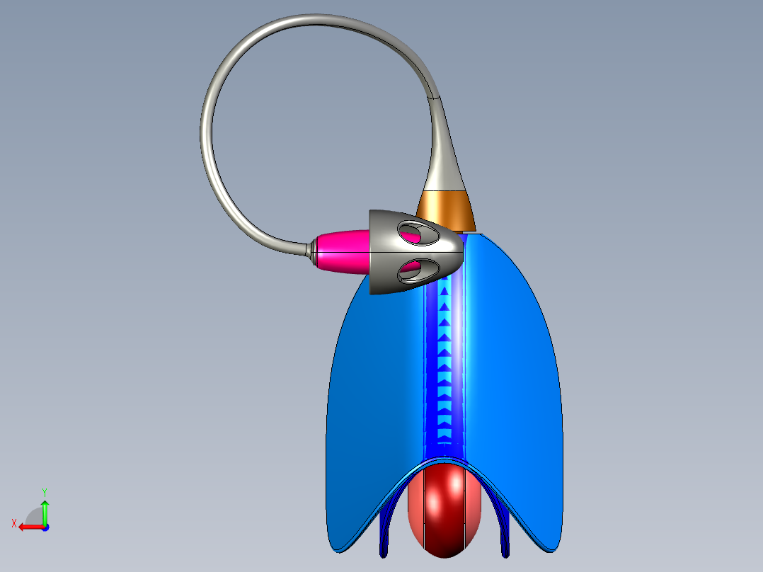 柔性助听器后视图