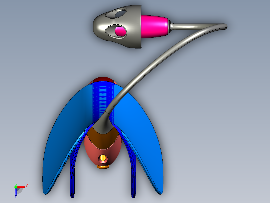 柔性助听器俯视图