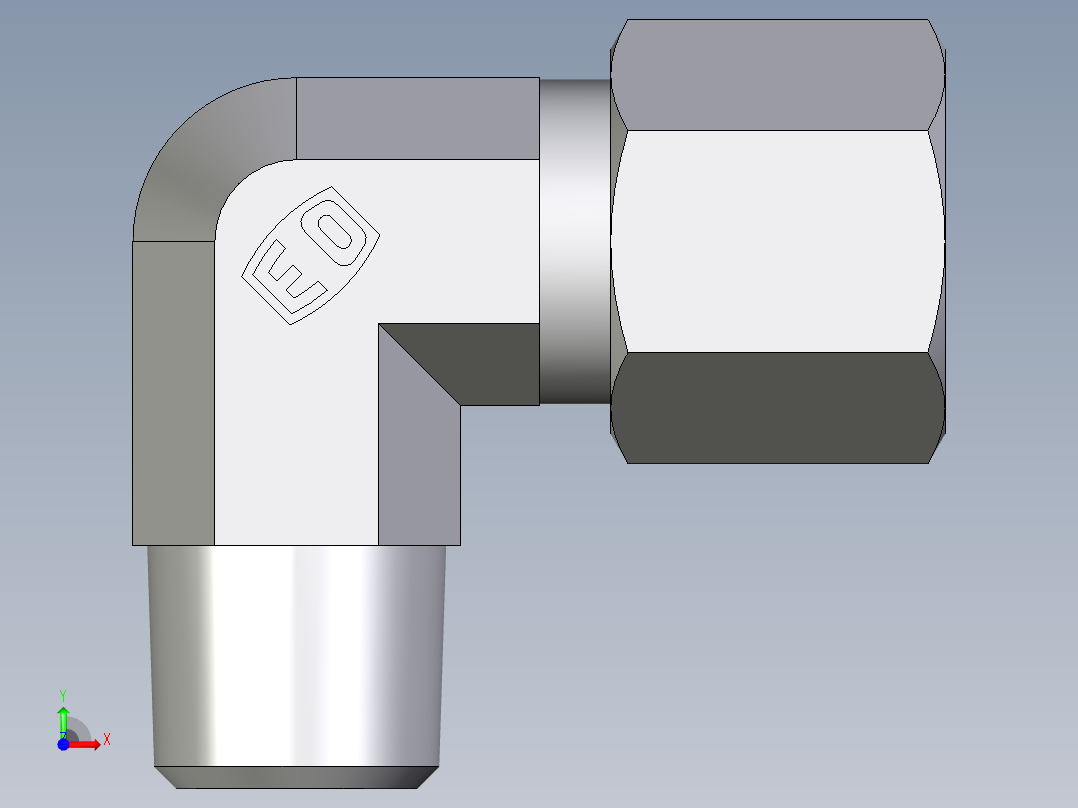 卡套式工业通用硬管接头EO_Male_stud_elbow_WE08SM71前视图