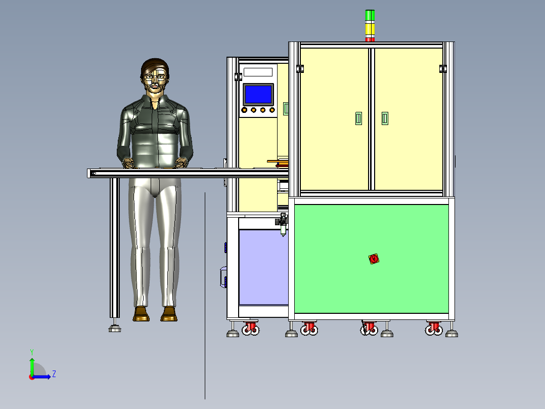苹果平板电脑全自动智能抛光机设备3D模型左视图