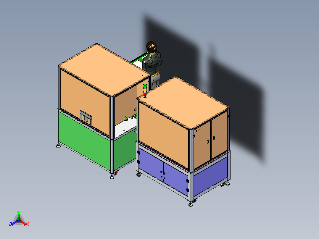 苹果平板电脑全自动智能抛光机设备3D模型正等轴测图