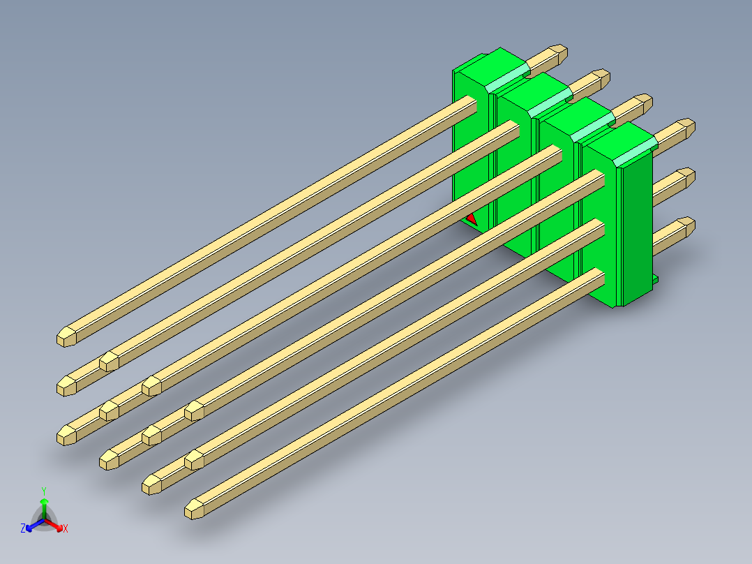 彩色公头100mil（2.54mm）系列-DS1021_green_3x04p_100mil_Type43_rev1.0