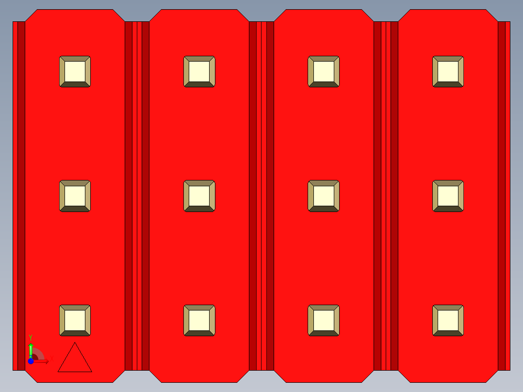 彩色公头100mil（2.54mm）系列-DS1021_red_3x04p_100mil_Type19_rev1.0前视图