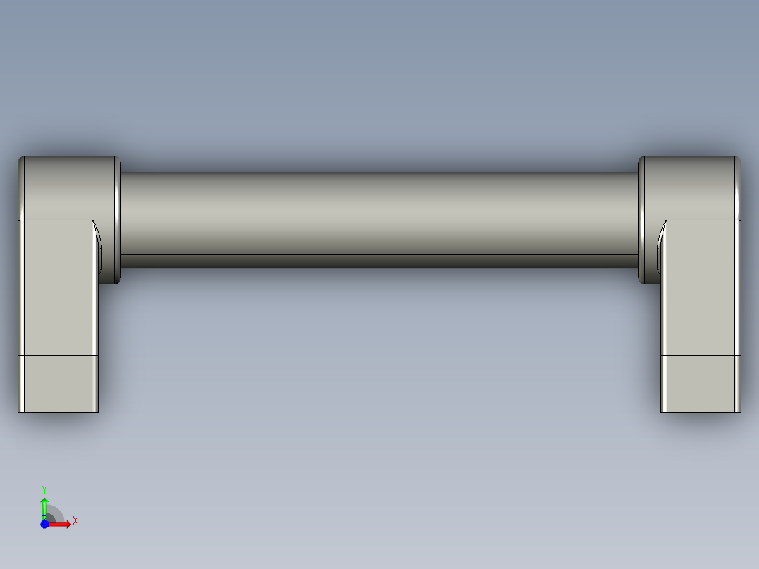 取手(不銹鋼)ES-3D多系列多零件图纸模型前视图